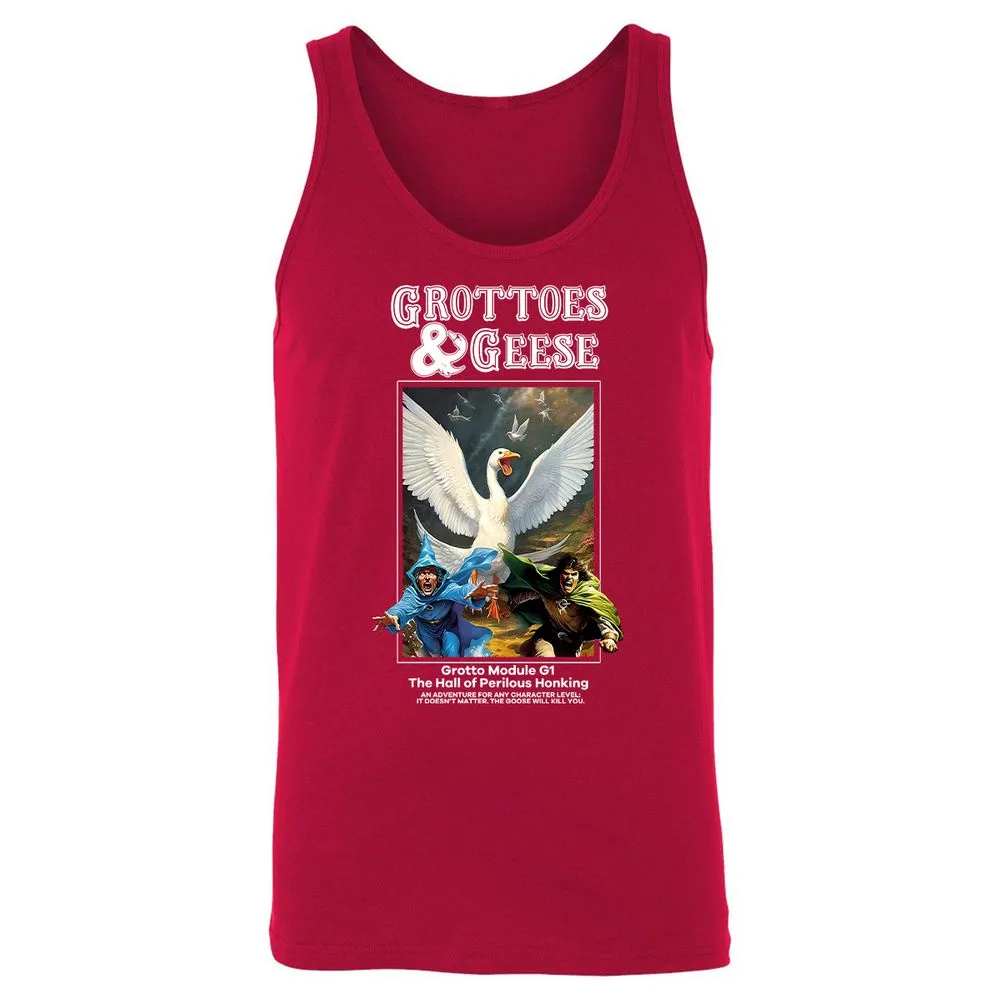 Grottoes & Geese Unisex Jersey Tank - Red - 11