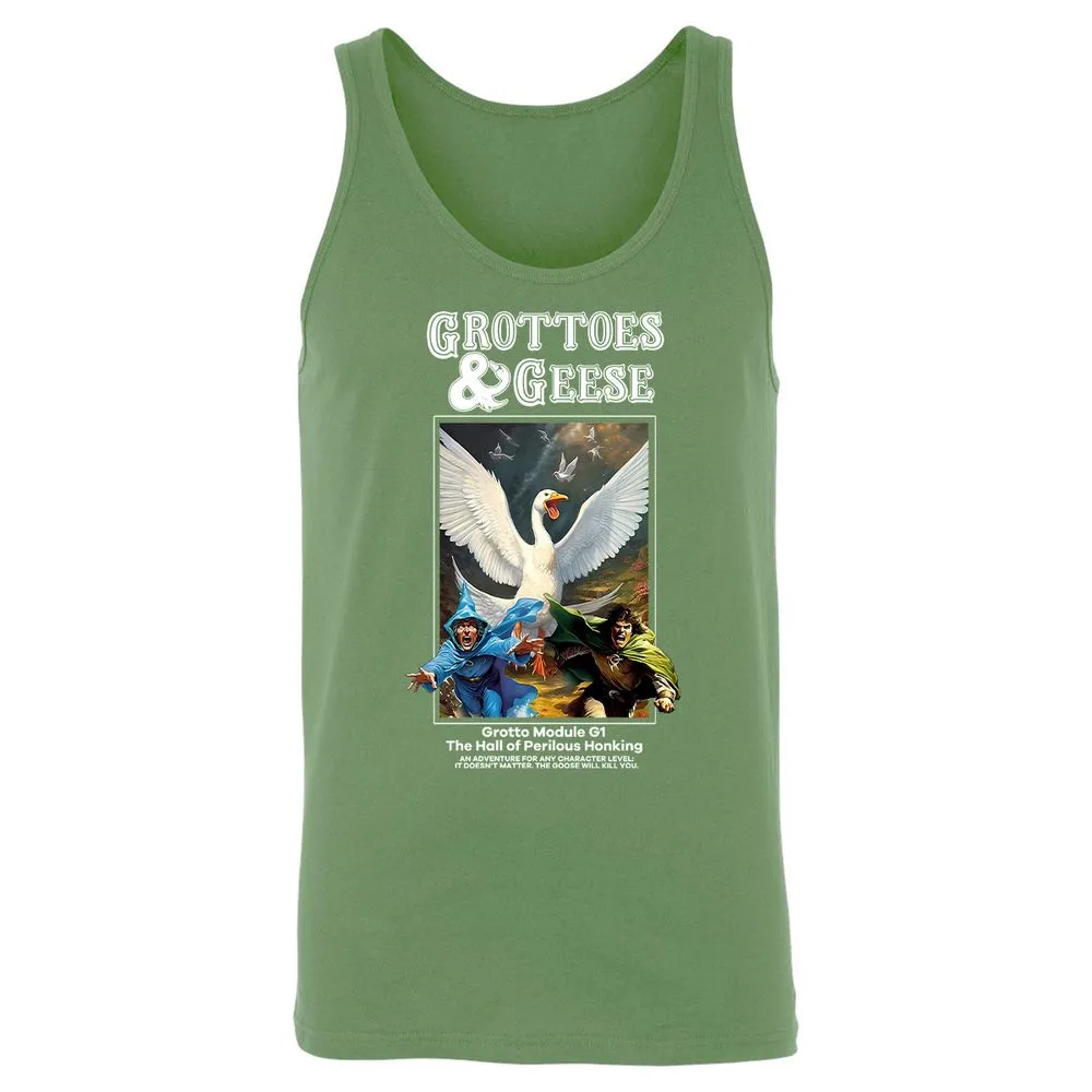 Grottoes & Geese Unisex Jersey Tank - Leaf - 10