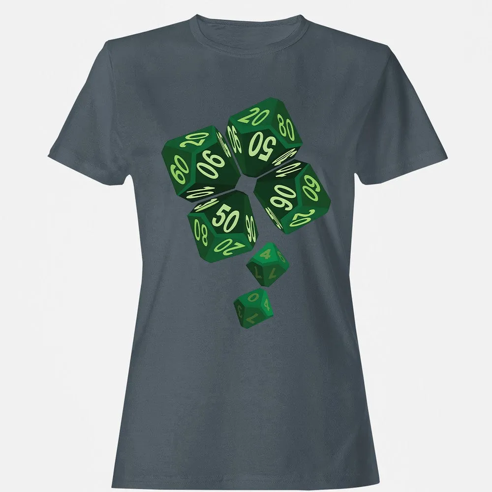 Dice Clover Women's T-Shirt - Charcoal - 3