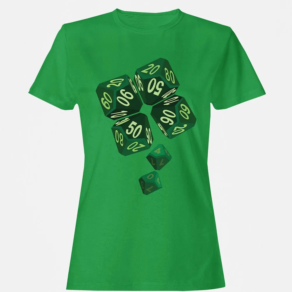 Dice Clover Women's T-Shirt - Irish Green - 7