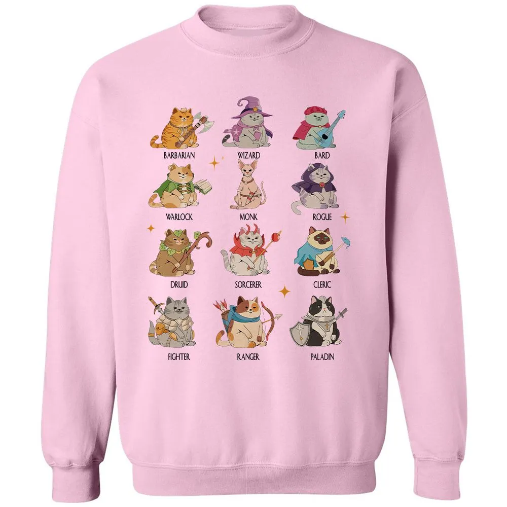 Dungeons And Cats Classic Unisex Sweatshirt - Light Pink - 3