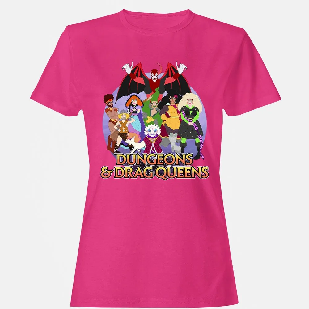 Dungeons n Drag Queens Cartoon Women's T-Shirt - Heliconia - 6