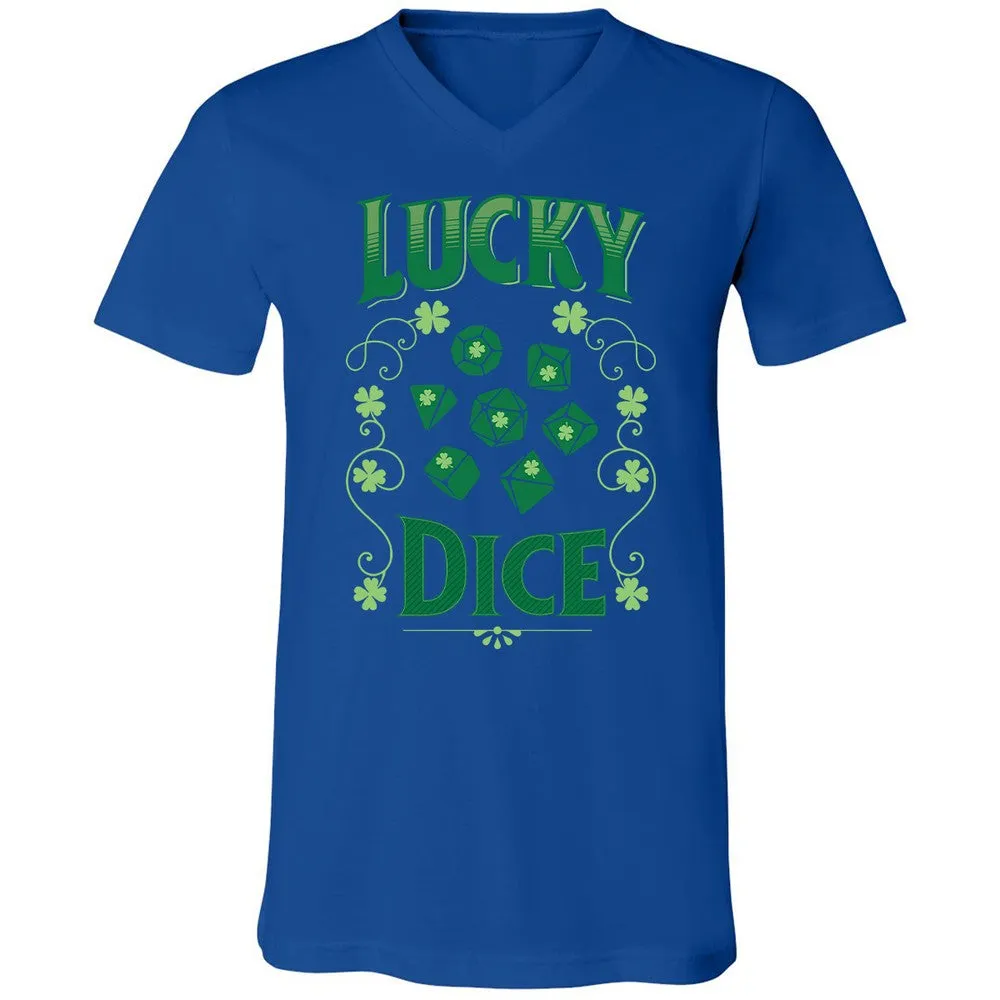 Lucky Dice Unisex V-Neck T-Shirt - True Royal - 4