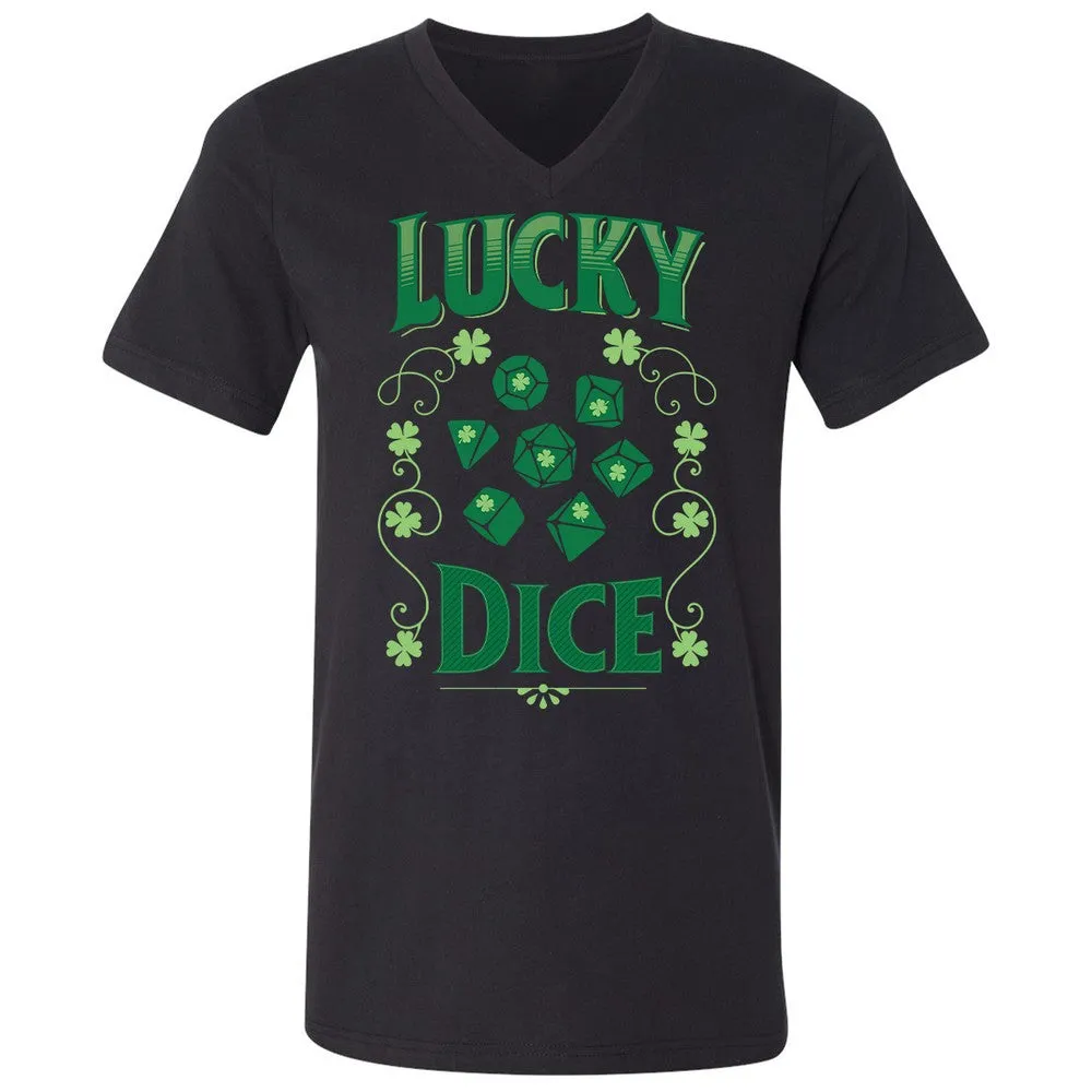 Lucky Dice Unisex V-Neck T-Shirt - Black - 16