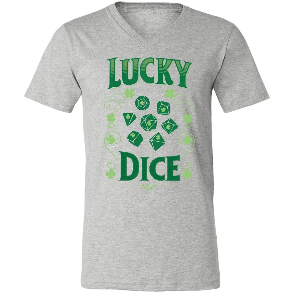 Lucky Dice Unisex V-Neck T-Shirt - Athletic Heather - 7