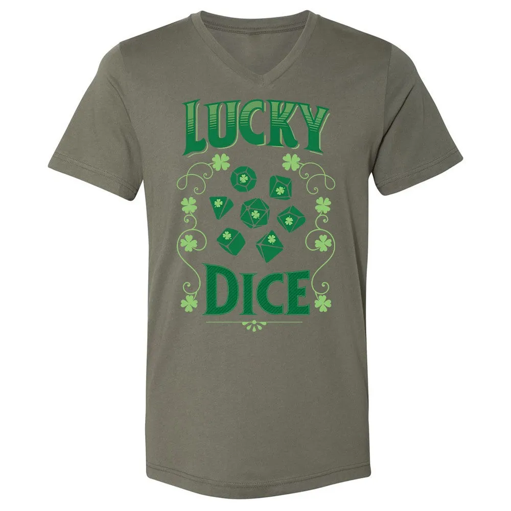 Lucky Dice Unisex V-Neck T-Shirt - Military Green - 10