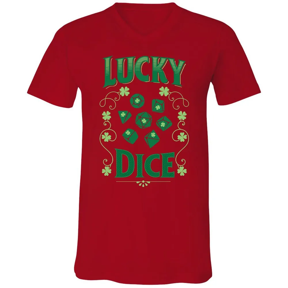 Lucky Dice Unisex V-Neck T-Shirt - Red - 3