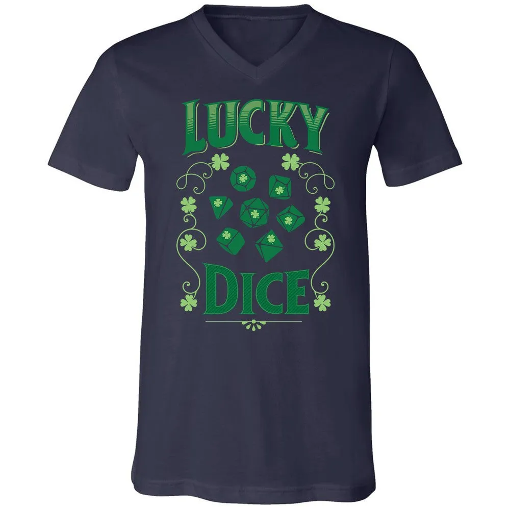 Lucky Dice Unisex V-Neck T-Shirt - Navy - 9