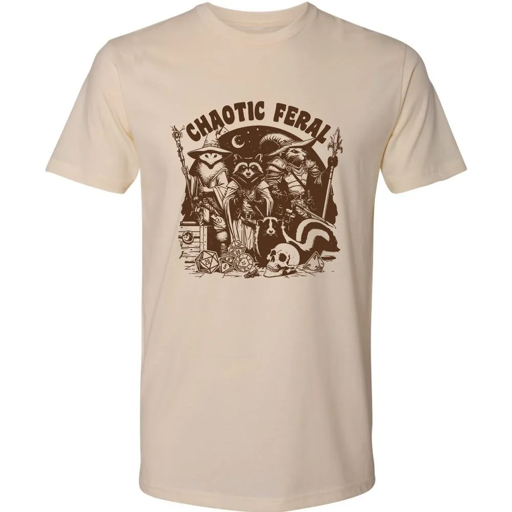Raccoon Chaotic Feral Premium Unisex T-Shirt - Cream - 2