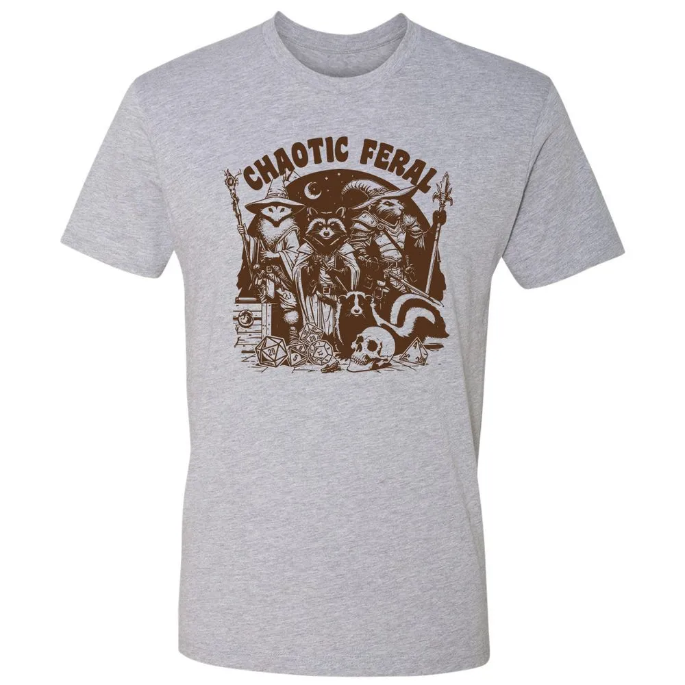 Raccoon Chaotic Feral Premium Unisex T-Shirt - Heather Grey - 9
