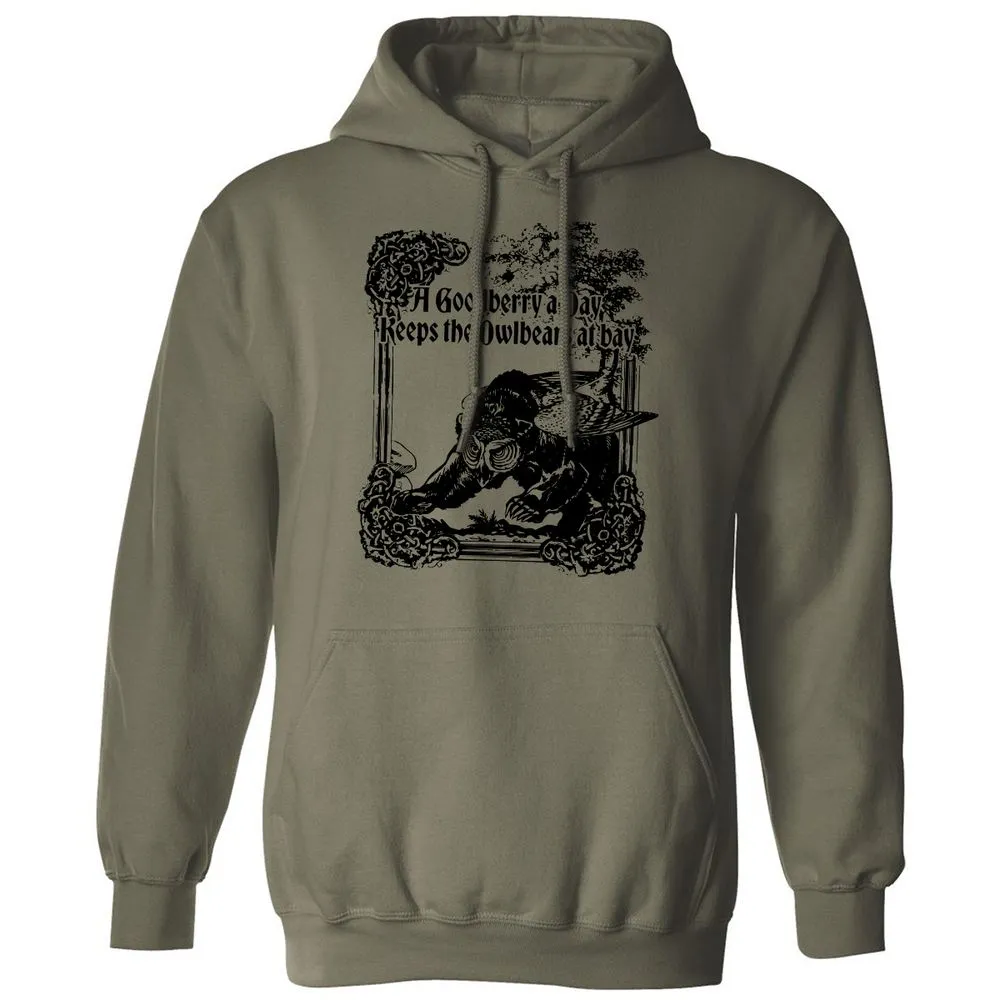 A Goodberry A Day Keeps The Owlbears At Bay Classic Unisex Hoodie - Military Green - 4