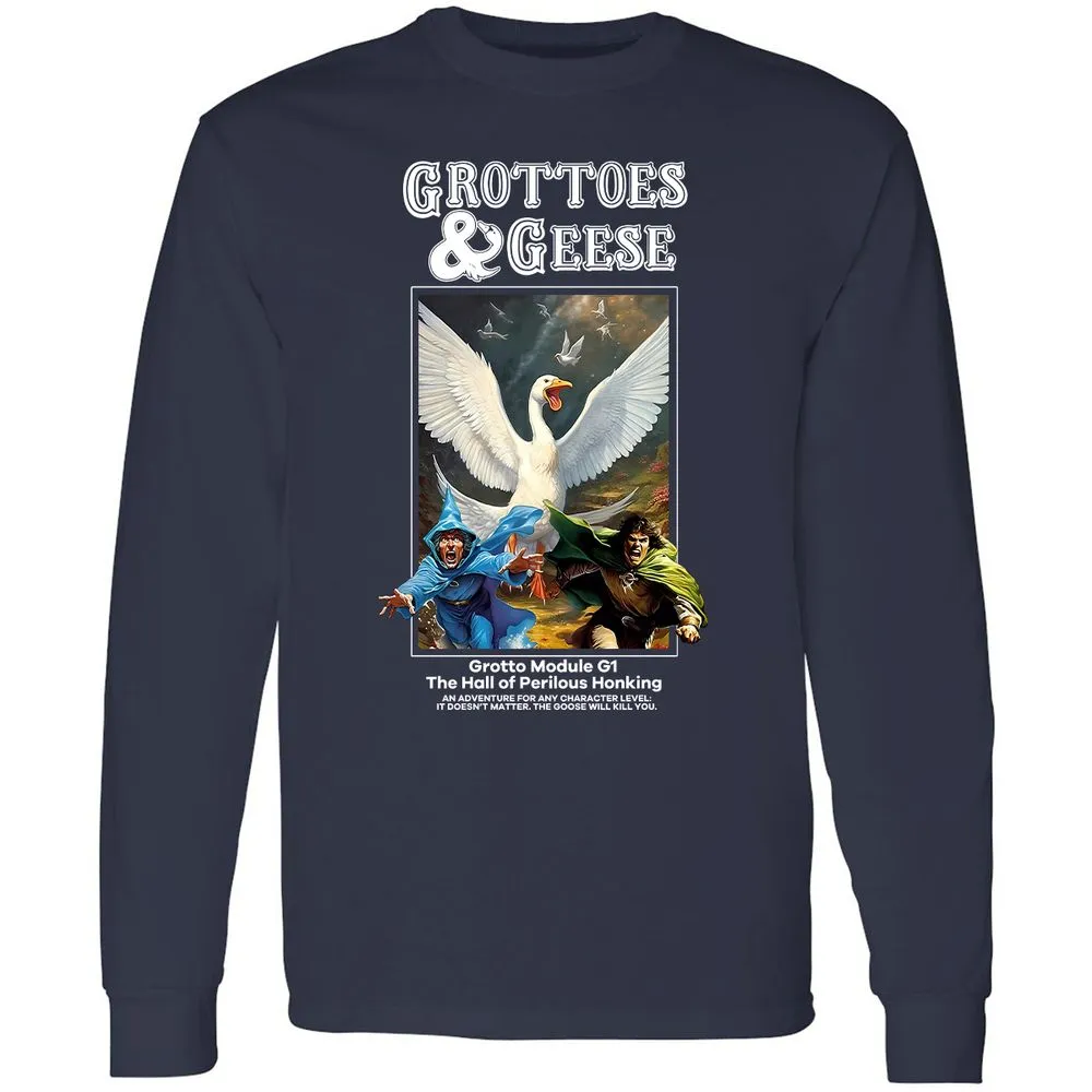 Grottoes & Geese Long Sleeve T-Shirt - Navy - 2