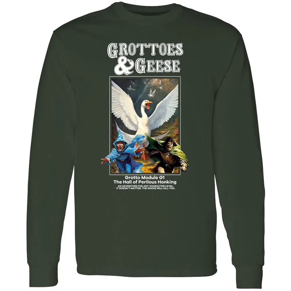 Grottoes & Geese Long Sleeve T-Shirt - Forest Green - 4