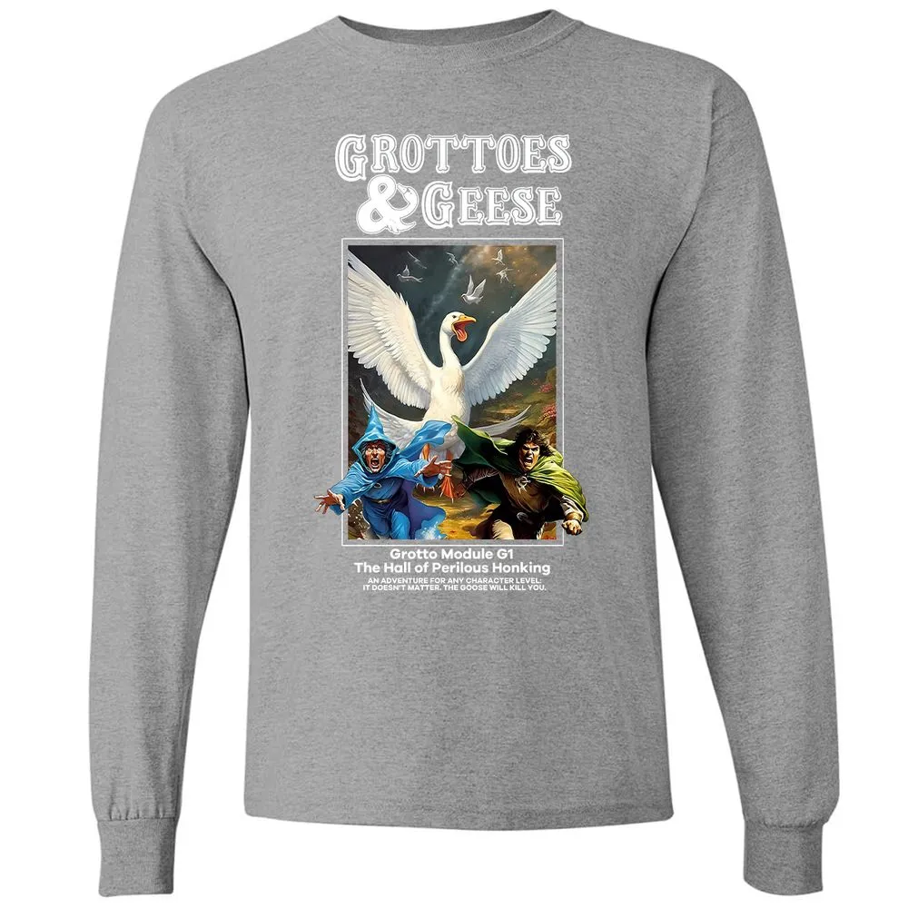 Grottoes & Geese Long Sleeve T-Shirt - Graphite Heather - 6