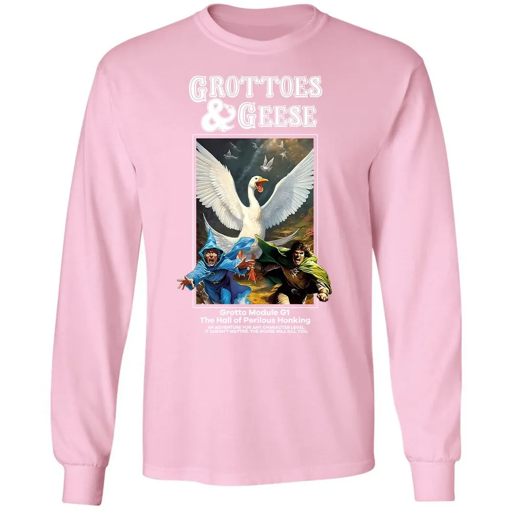 Grottoes & Geese Long Sleeve T-Shirt - Light Pink - 3
