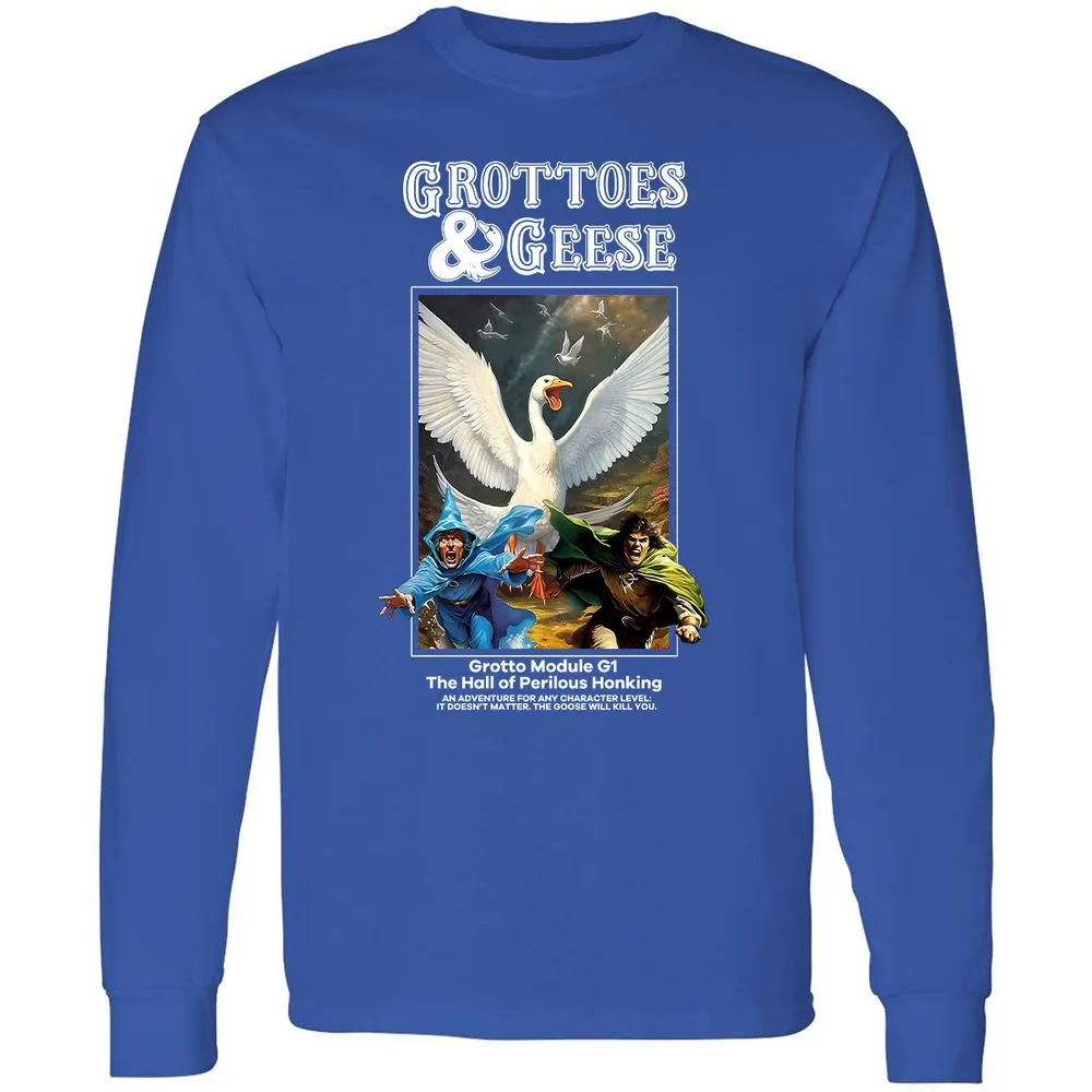 Grottoes & Geese Long Sleeve T-Shirt - Royal - 8