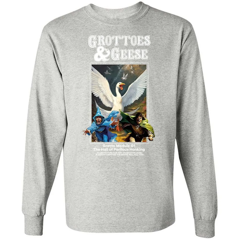 Grottoes & Geese Long Sleeve T-Shirt - Ash - 7