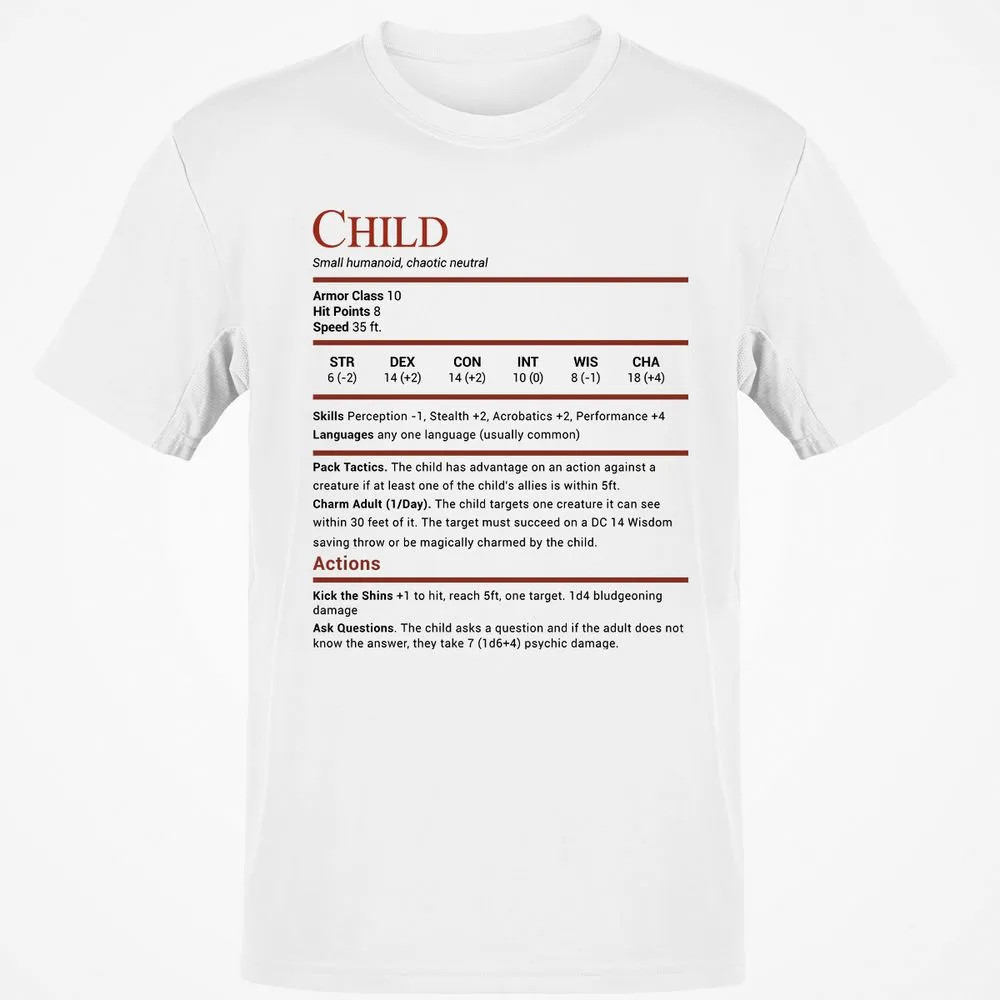 Child Stats Classic Unisex T-Shirt - White - 1