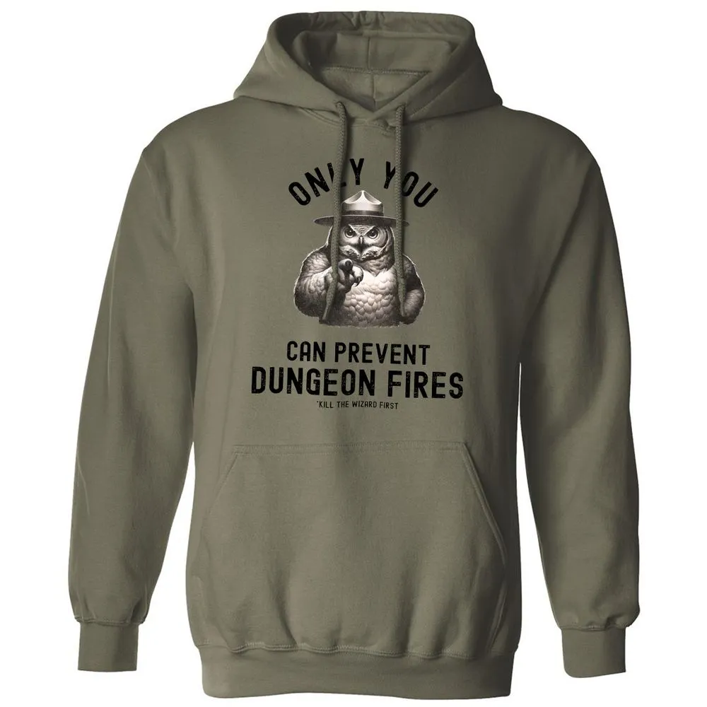 Only You Can Prevent Dungeon Fires Classic Unisex Hoodie - Military Green - 4