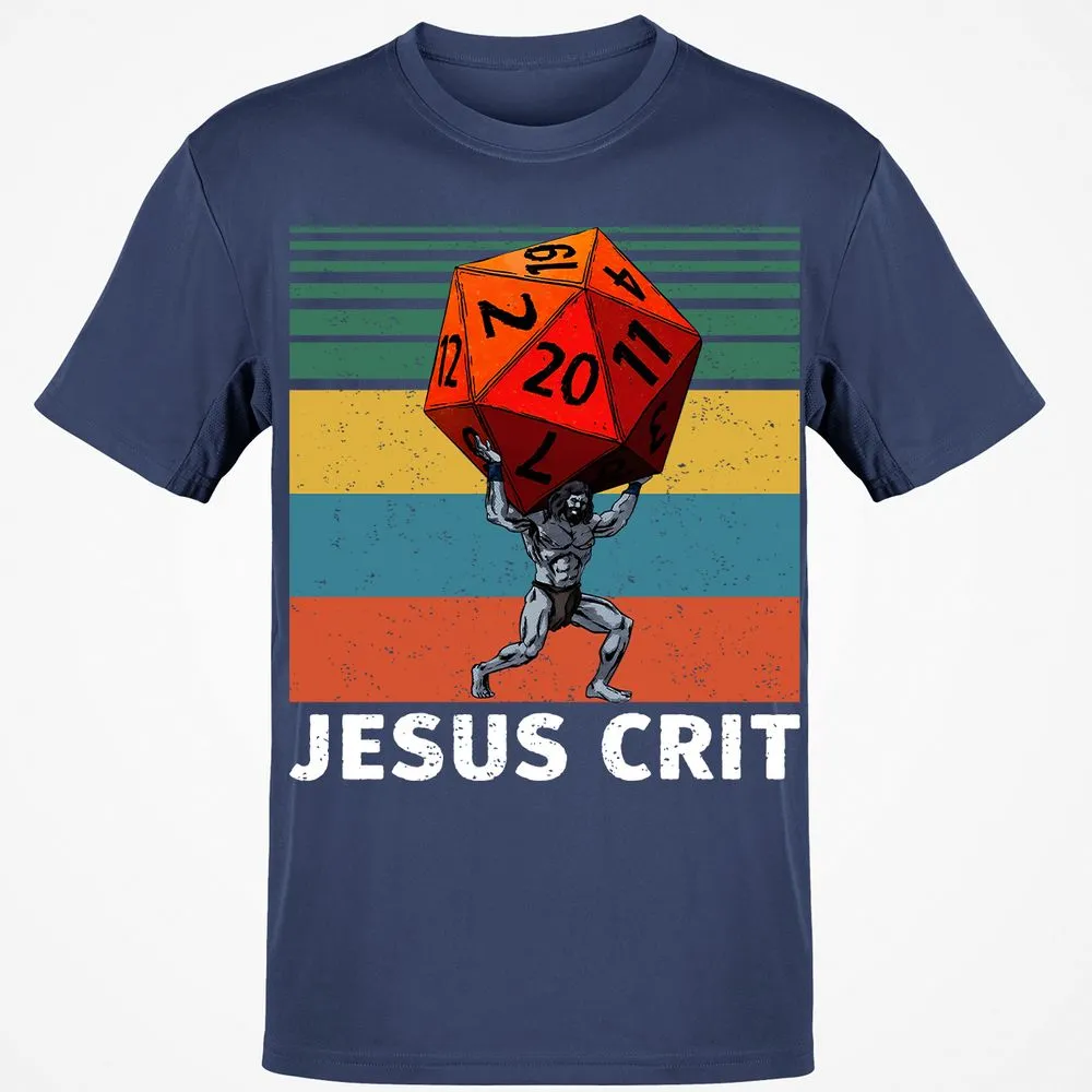 Jesus Crit Classic Unisex T-Shirt - Navy - 7