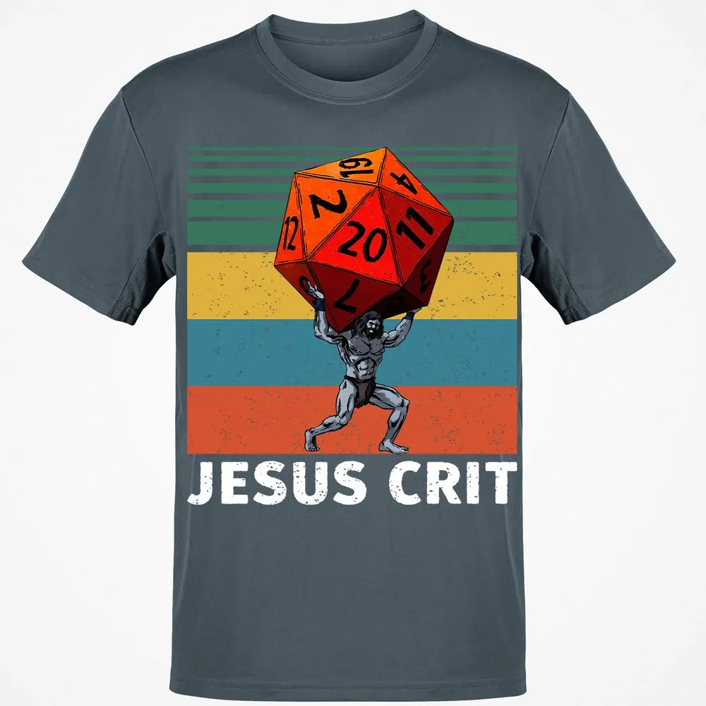 Jesus Crit Classic Unisex T-Shirt - Charcoal - 3