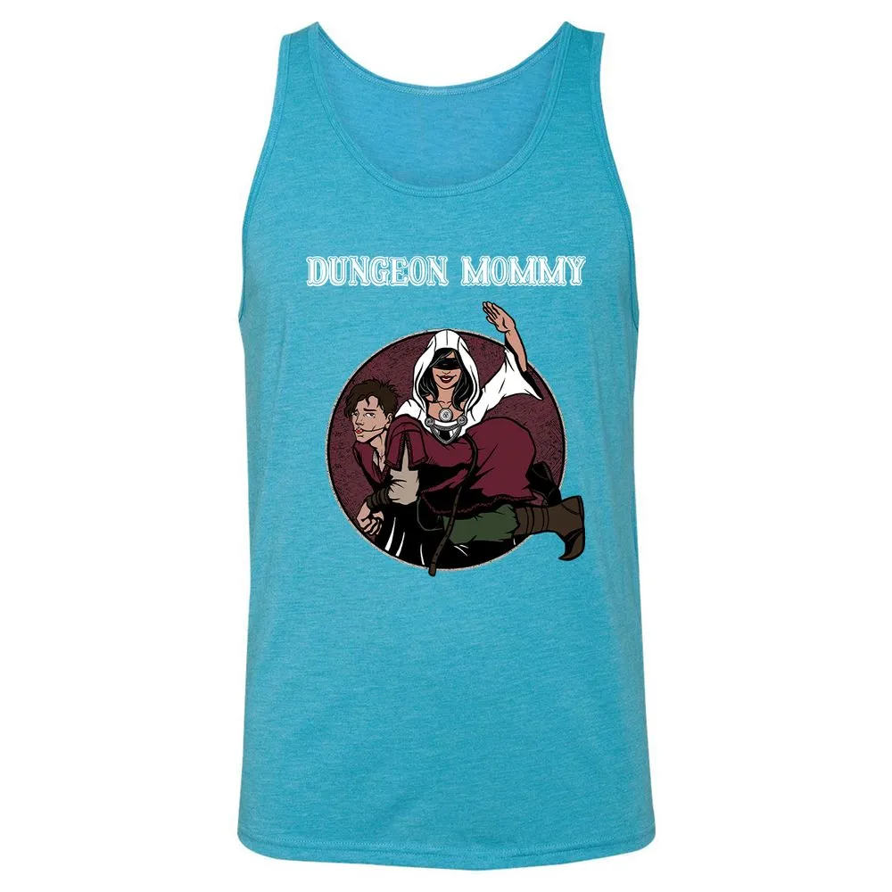 Dominant Dungeon Mommy Unisex Jersey Tank - Aqua Triblend - 3