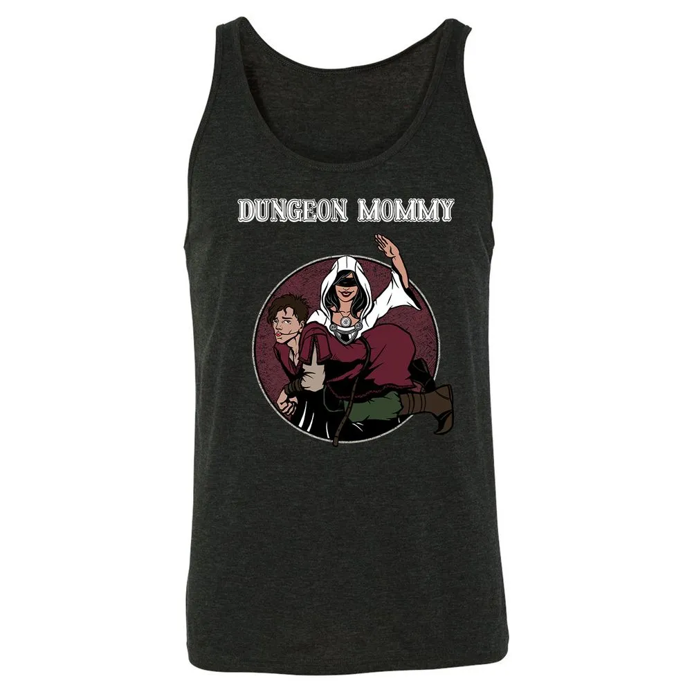 Dominant Dungeon Mommy Unisex Jersey Tank - Charcoal Black Triblend - 5