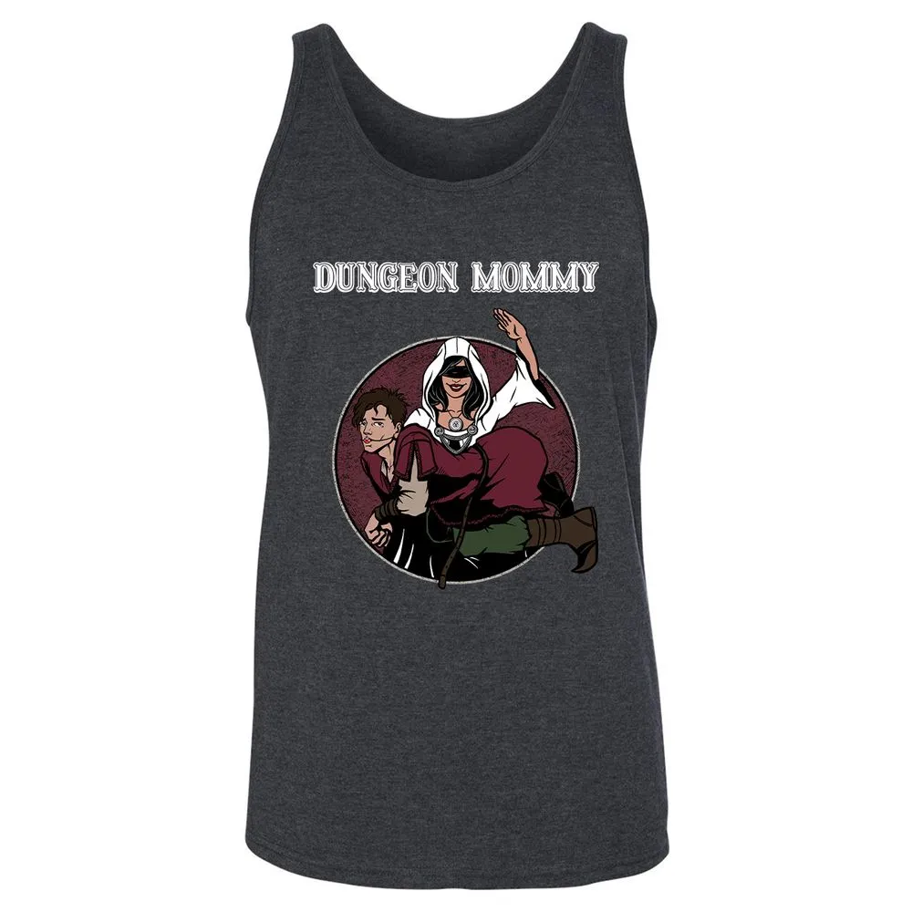 Dominant Dungeon Mommy Unisex Jersey Tank - Dark Grey Heather - 6