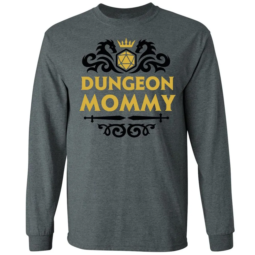 Dungeon Mommy Long Sleeve T-Shirt - Dark Heather - 15