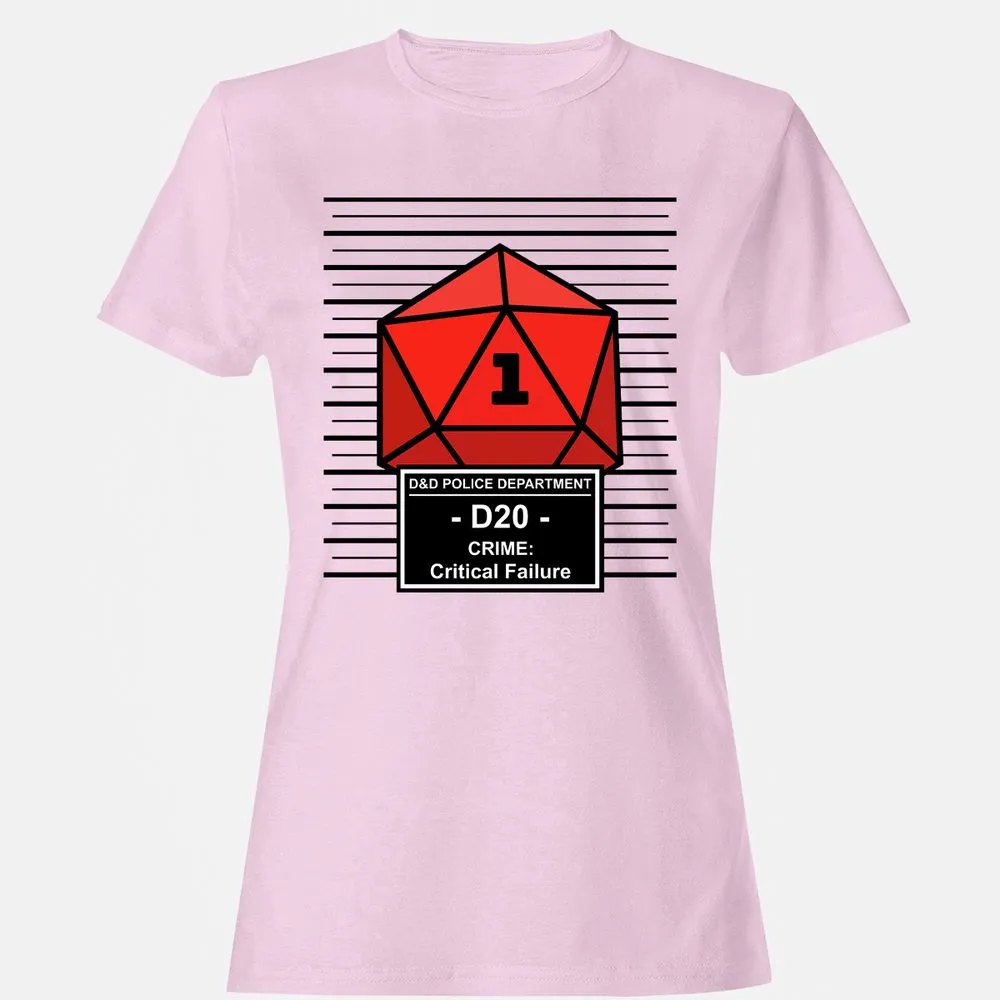 D20 Arrested For Critical Failure Women's T-Shirt - Light Pink - 9
