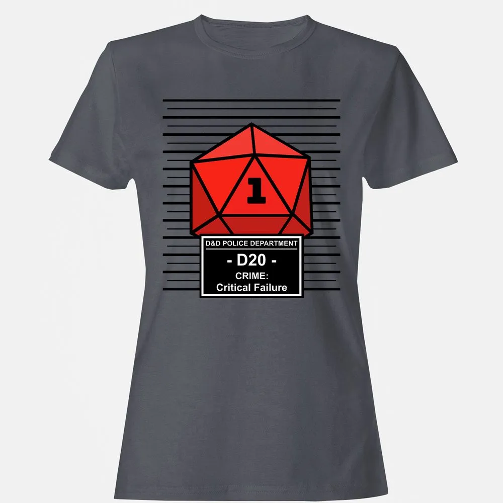 D20 Arrested For Critical Failure Women's T-Shirt - Dark Heather - 5