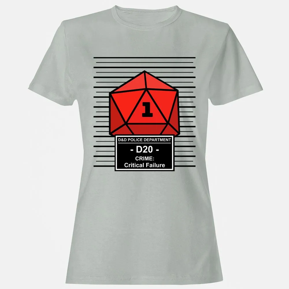 D20 Arrested For Critical Failure Women's T-Shirt - Ash - 2