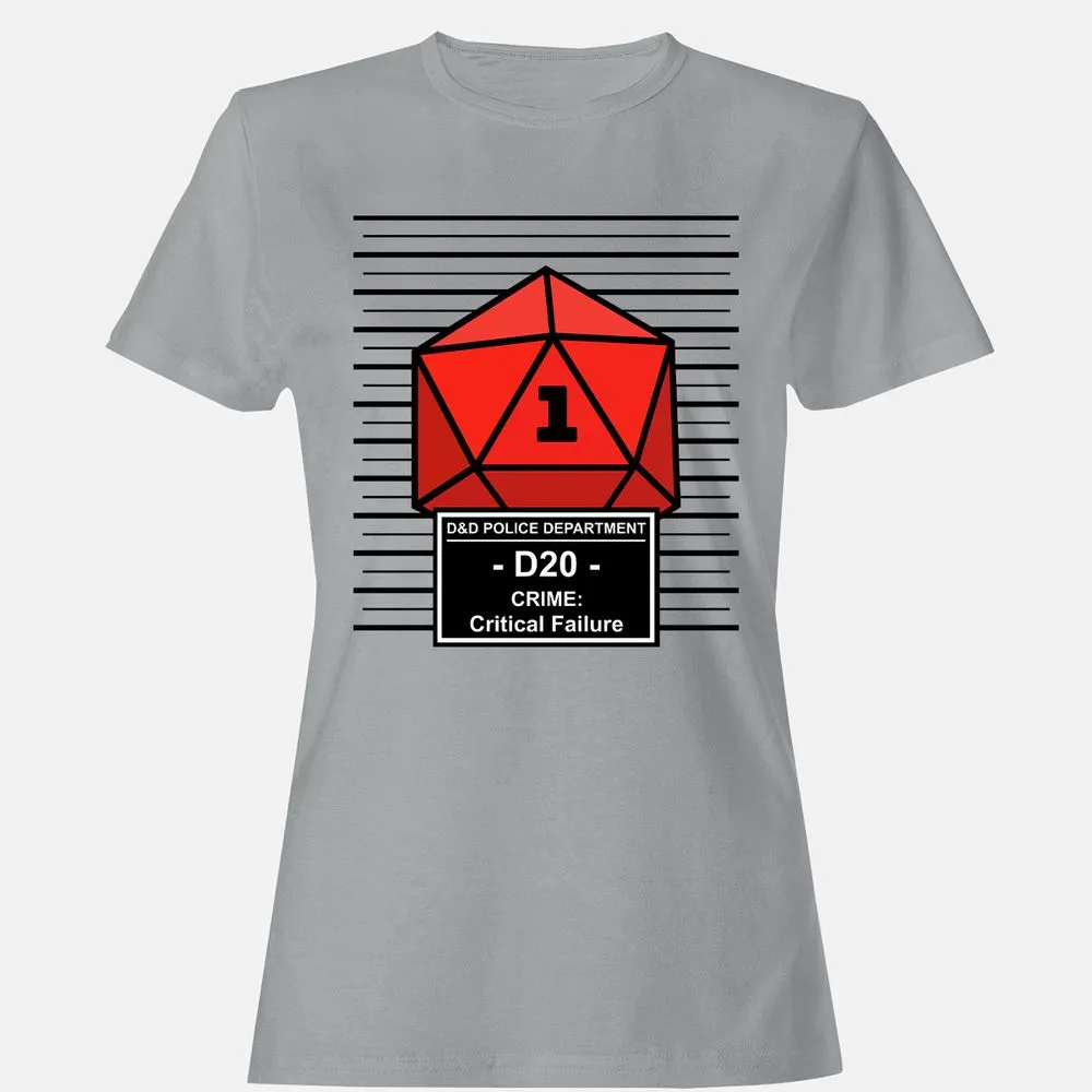 D20 Arrested For Critical Failure Women's T-Shirt - Sport Grey - 15
