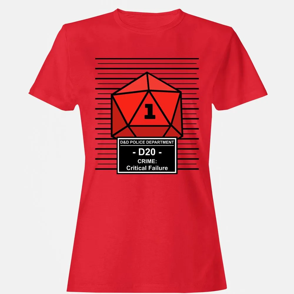 D20 Arrested For Critical Failure Women's T-Shirt - Red - 13