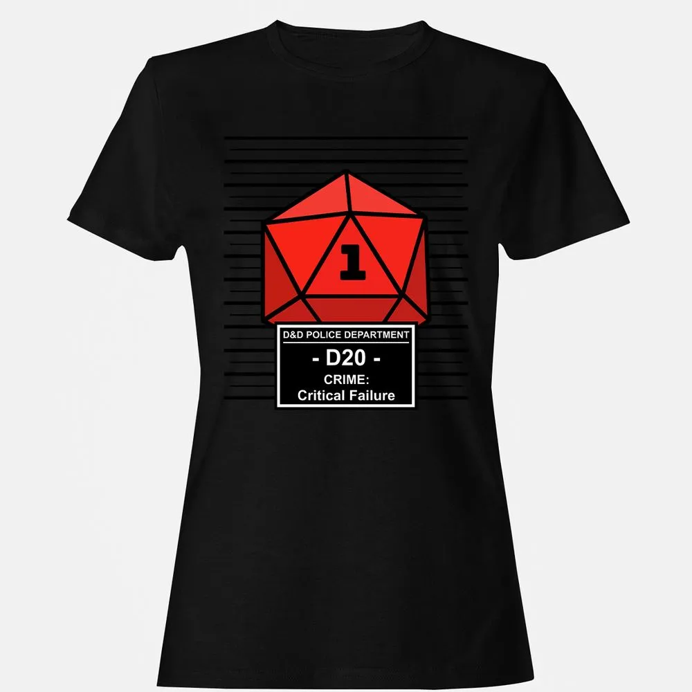 D20 Arrested For Critical Failure Women's T-Shirt - Black - 16