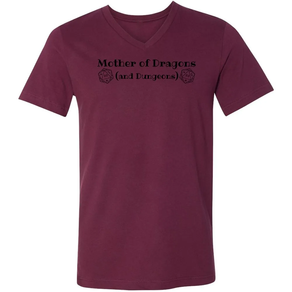 Mother Of Dragons Unisex V-Neck T-Shirt - Maroon - 6