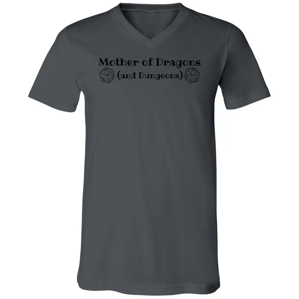 Mother Of Dragons Unisex V-Neck T-Shirt - Asphalt - 12