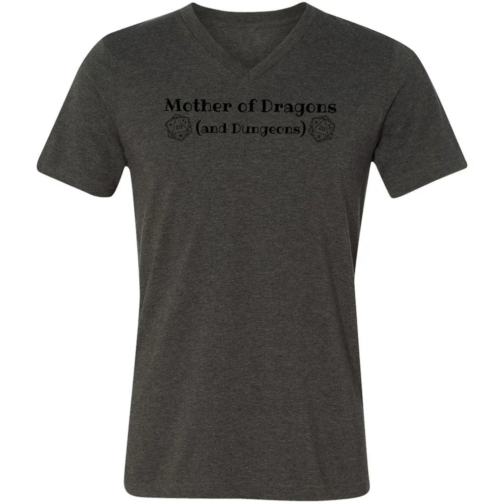 Mother Of Dragons Unisex V-Neck T-Shirt - Dark Grey Heather - 8