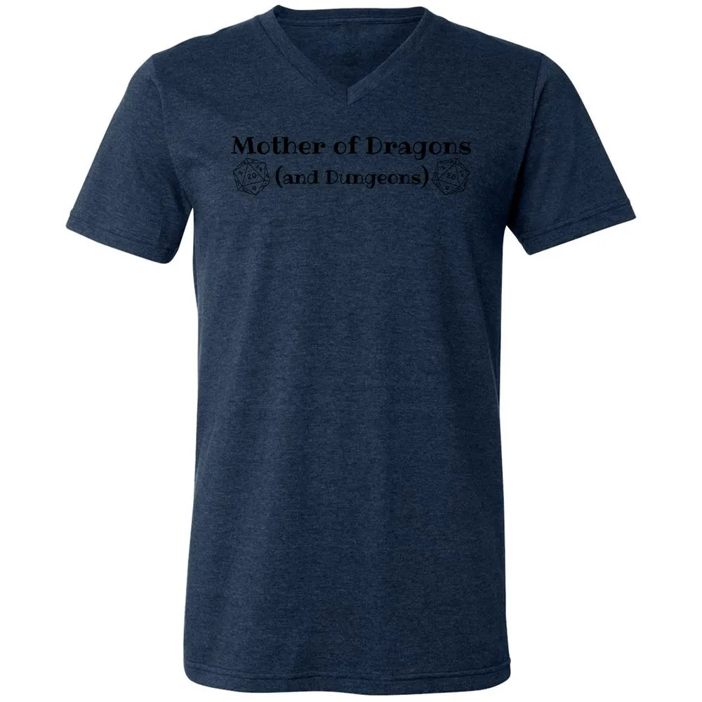 Mother Of Dragons Unisex V-Neck T-Shirt - Heather Navy - 15