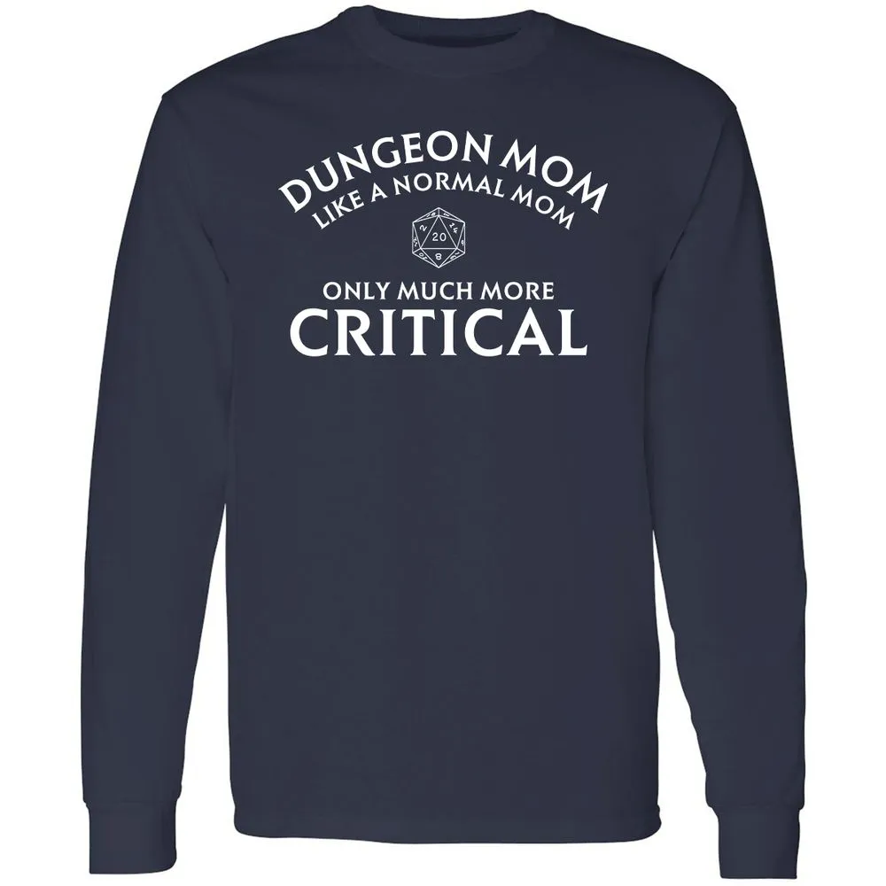 Dungeon Mom Normal Mom Long Sleeve T-Shirt - Navy - 2