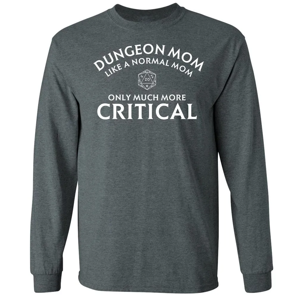 Dungeon Mom Normal Mom Long Sleeve T-Shirt - Dark Heather - 15