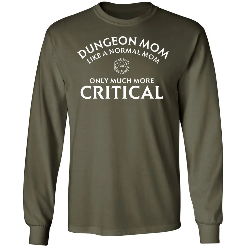 Dungeon Mom Normal Mom Long Sleeve T-Shirt - Military Green - 16