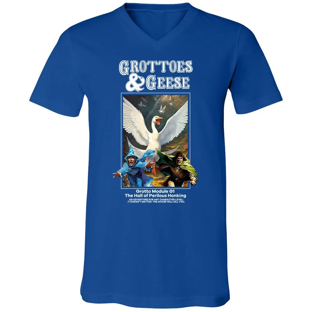 Grottoes & Geese Unisex V-Neck T-Shirt - True Royal - 4