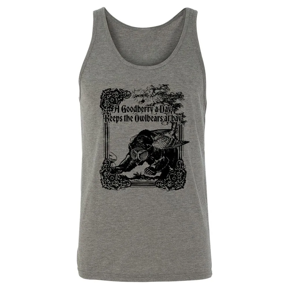 A Goodberry A Day Keeps The Owlbears At Bay Unisex Jersey Tank - Grey Triblend - 2