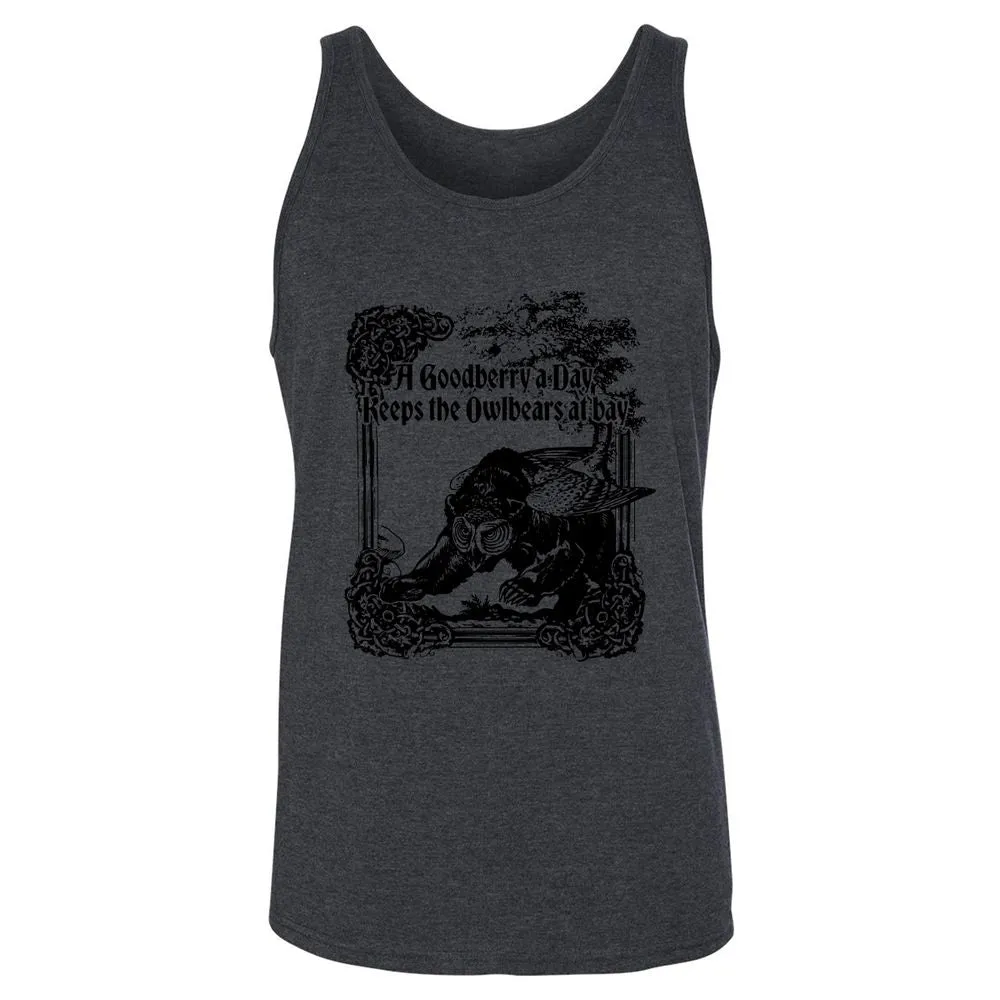 A Goodberry A Day Keeps The Owlbears At Bay Unisex Jersey Tank - Dark Grey Heather - 6