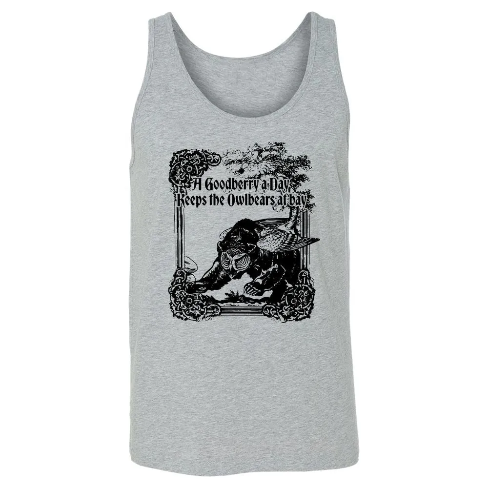 A Goodberry A Day Keeps The Owlbears At Bay Unisex Jersey Tank - Athletic Heather - 4