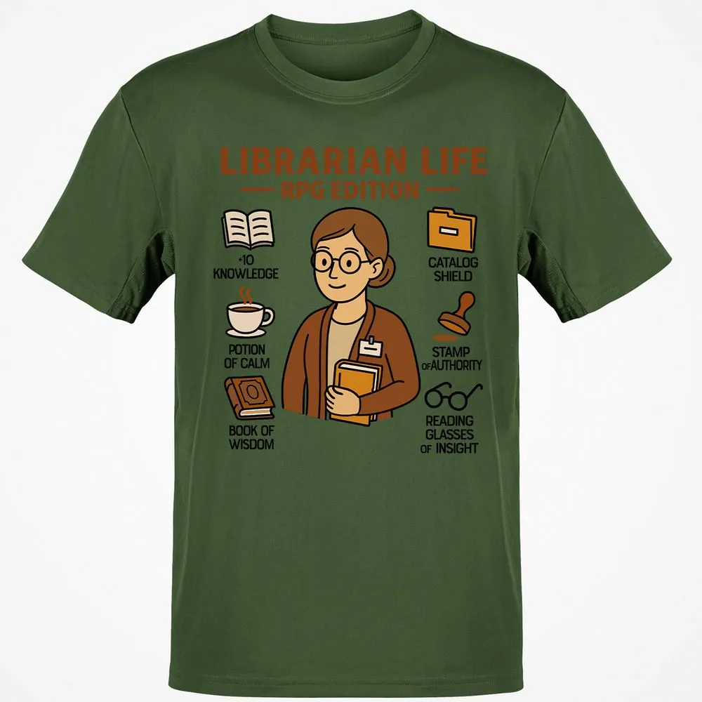 Librarian Life RPG Edition Classic Unisex T-Shirt - Military Green - 6