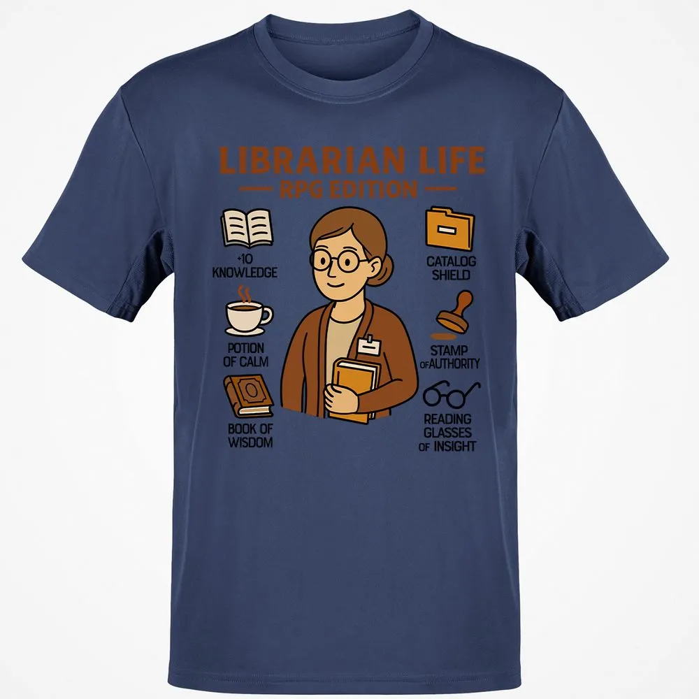 Librarian Life RPG Edition Classic Unisex T-Shirt - Navy - 7