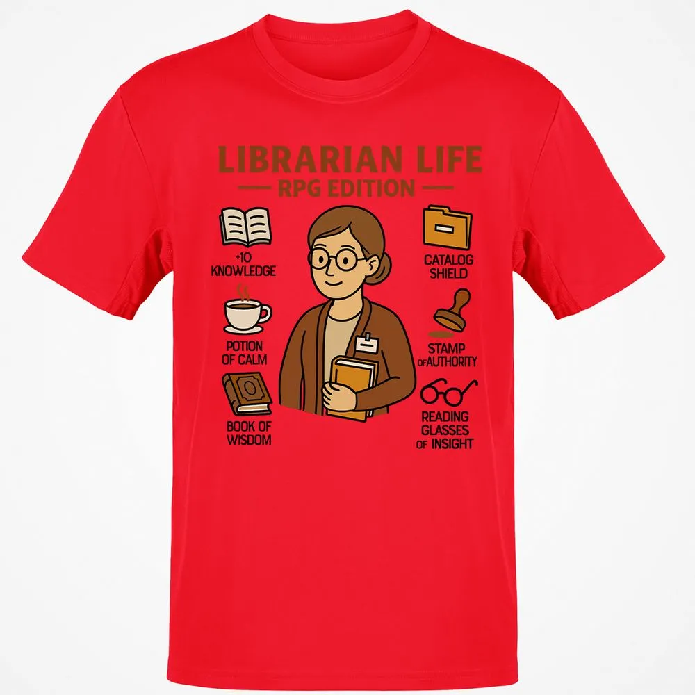 Librarian Life RPG Edition Classic Unisex T-Shirt - Red - 10