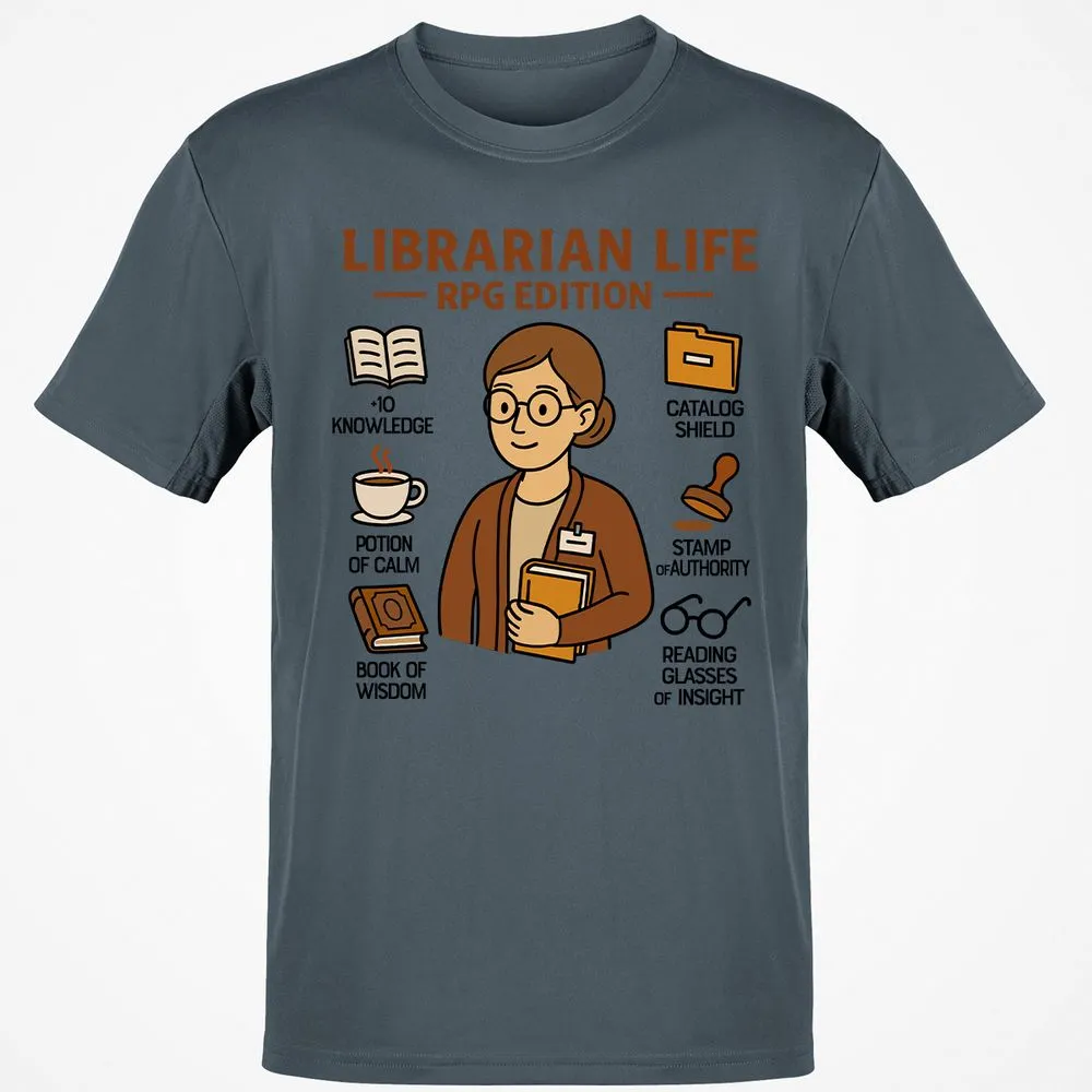 Librarian Life RPG Edition Classic Unisex T-Shirt - Charcoal - 3